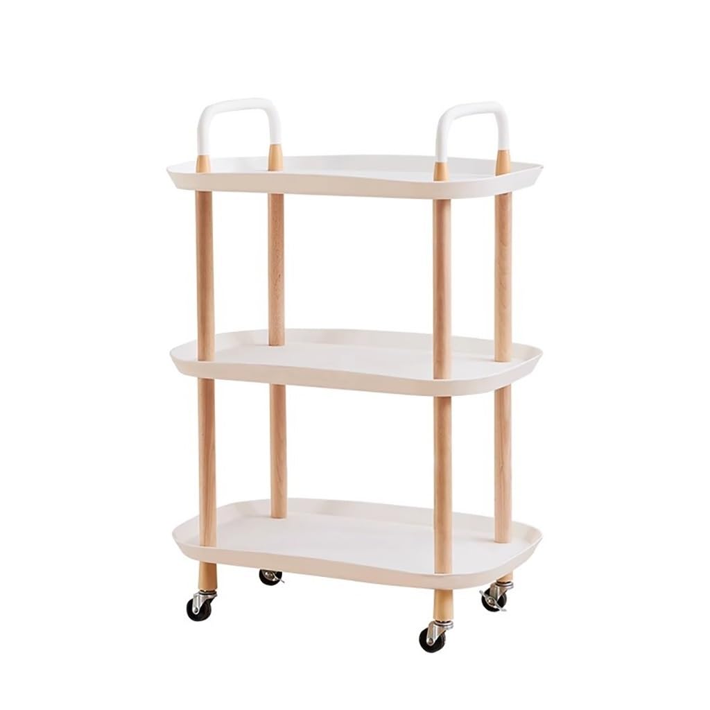 Carrito de servicio utilitario para cocina y baño con ruedas estables