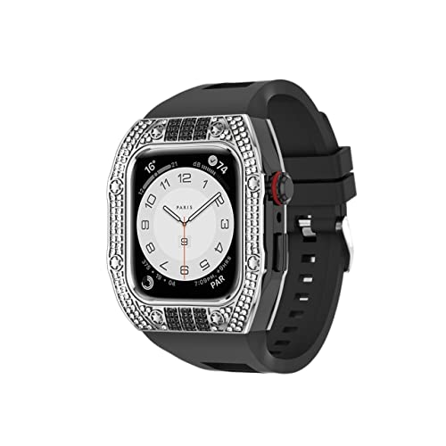 Cadre acier inoxydable iWatch séries 8 7 protection kit diamant Apple Watch 45mm
