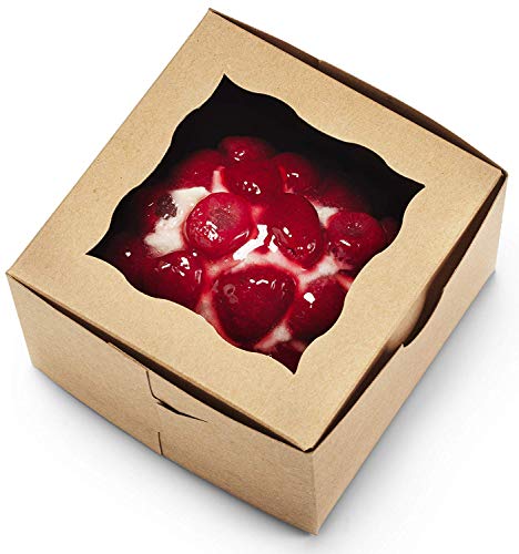 Image of PACK OF 10 (SIZE,6X6X2),BROWNIE BOX 4 brownie holder Brownies /Cakescicles /Popscicles /Cookies /Chocolates Foldable Gift Box for Birthdays or Baby Announcement (Pack of 10)