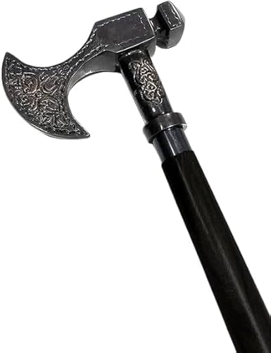 Antique Axe Brass Walking Stick Cane Black Wood Three Fold Unique Design Aluminium Handle Luxury Walking Cane - Fashion Statement/Gifts for Men, Women