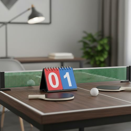 Marcador Manual Giratorio para Tenis de Mesa con Números Rojo y Azul miniatura 3