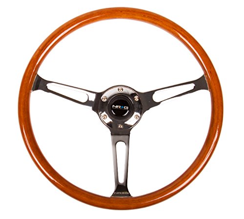 Nrg Innovations Nrg-Rst-360Sl Reinforced Classic Wood Grain Wheel, 360Mm, 3 Spoke Center In Chrome, Custom Stained Mahogany #TOP19