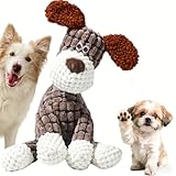 Spielzeug Hund,Hundespielzeug Unzerstörbar,Weiches Welpenspielzeug,Plüsch-Spielzeug,Kuscheltier für Hunde Unkaputtbar,Quietschendes Hundespielzeug für Kleine,Mittelgroße und Große(Braun Hund)