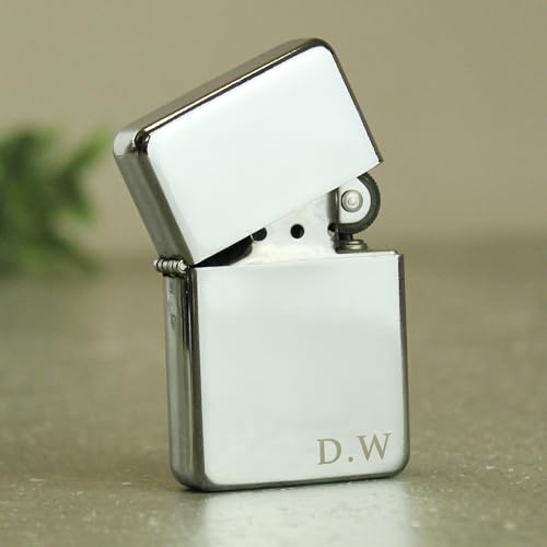 Personalised Initials Silver Petrol Lighter