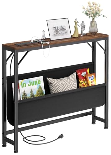 Asgolion 31.5'' Small Console Table with Charging Station and Storage,
