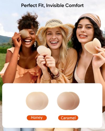 Image of Triangle Nipple Covers For Women Invisible Reusable Sticky Bra | Adhesive-Free Design For Deep V Tops & Dresses, Waterproof Comfort And Everyday Wear