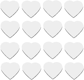 Giyofom 30 imanes de sublimación en forma de corazón en blanco para boda, día de San Valentín, imanes de refrigerador, color blanco