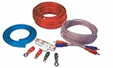 Contenido: cable de alimentación de 1 m, 5 m de cable de alimentación red-transparent blue-transparent, 5 m, doble blindado cable RCA con remoto, 1 fusible AGU Fuse Holder, 1 60 A, 4 terminales