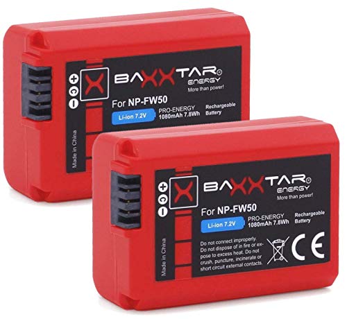 Baxxtar Set NP-FW50-2x Sostitutione per Batteria