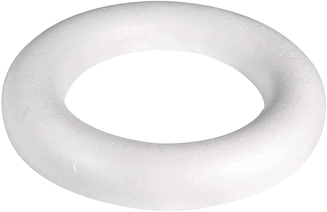 Festive Polystyrene Half Round Rings/Wreaths (5, 25cm) White