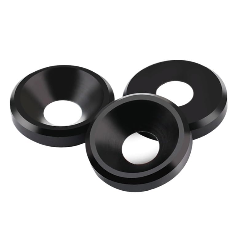 Conical Countersunk Washer 1pc Plastic Concave Hole Countersunk Gasket Insulating Thickened Black Convex Washer Piece Conical(Silver)