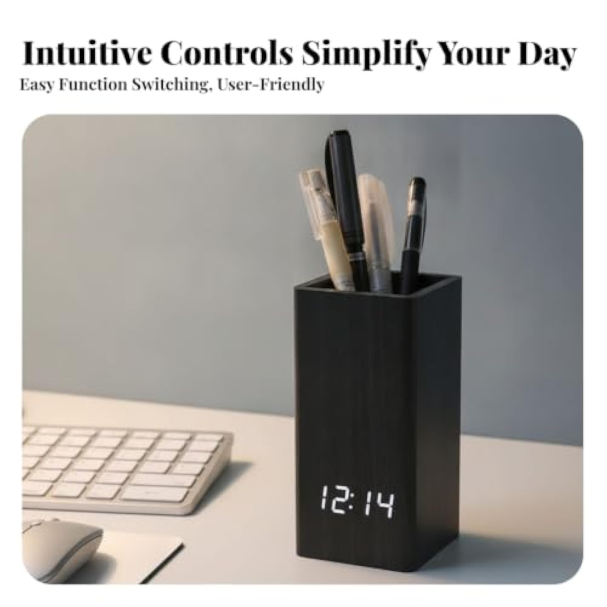 Open-Top LED Pen Holder Clock