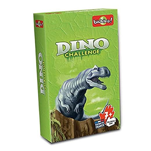 Bioviva- Juego de cartas Dino Challenge, Color verde (Asmodee DIN01)