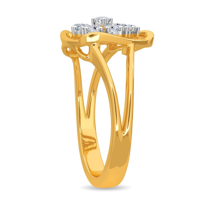 Image of KISNA 14k / 18k Real Gold & Diamond Ring | Diwali, Rakhi Rakshabandhan Gift for Sister /Bhabhi /Women | With Certificate of Authenticity & BIS-Hallmarked Gold Jewellery | Roary Ring