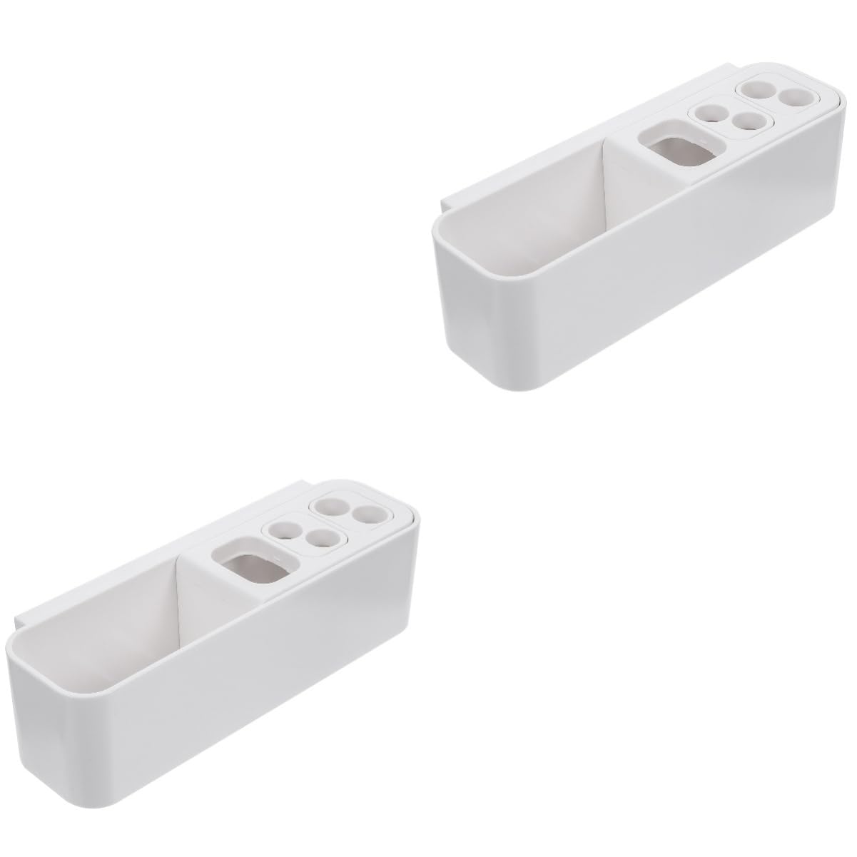 Cabilock 2 Piezas Soporte de Pared para Cepillos de Dientes Eléctricos Organizador de Baño Multipropósito con Orificios de Drenaje Almacenamiento Práctico para Cepillos Pasta Peines y