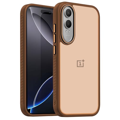 Image of V-TAN Back Cover for Oneplus Nord CE4 Lite 5G Compatible Case, Matte Finish Transparent Case, TPU, Camera Protective Shockproof Cover (Brown)