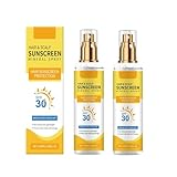 2 Pcs Hair and Scalp Sunscreen Spray SPF 30, Prevents Hair Fading Dryness & Scalp Sunburn for All Skin Type and UV Defense.