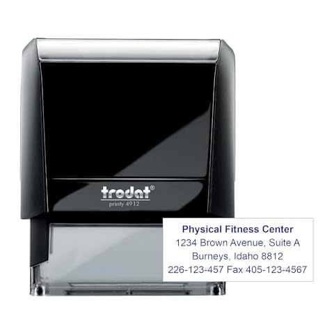 Trodat 4912 Custom Self-Inking Personalized Return Address Stamp - Customizable Up to 4 Lines of Text - Refillable Customized Address Rubber Stamp, Small Business Essentials, Shipping, Work - Medium Cover