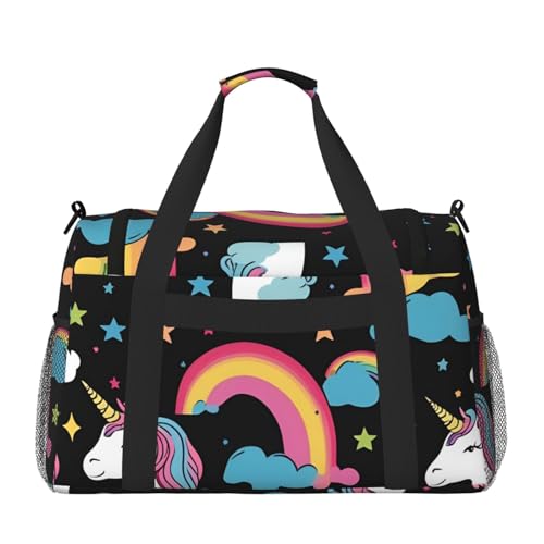 unicorn accessories Print Foldable Carry On Tote Large Capacity Hand Carry Bag for Airplane Weekend Getaways2