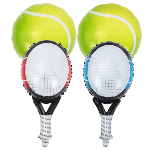 HOODANCOS Globos Inflables Tenis con Raquetas y Pelotas Decoración Colgante para Fiesta Deportiva y Cumpleaños Colores Vibrantes Fácil de Montar Juego