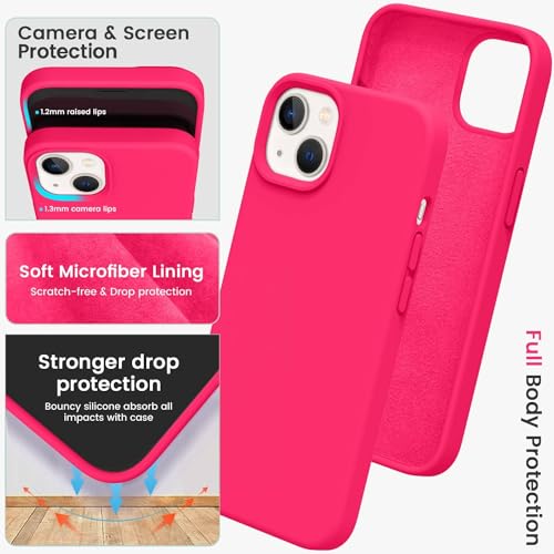 Image of MIDOS Back Cover Compatible with iPhone 14 Plus Case Liquid Silicone Full Protection Shock Proof Back Cover for iPhone 14Plus (S Hot Pink)