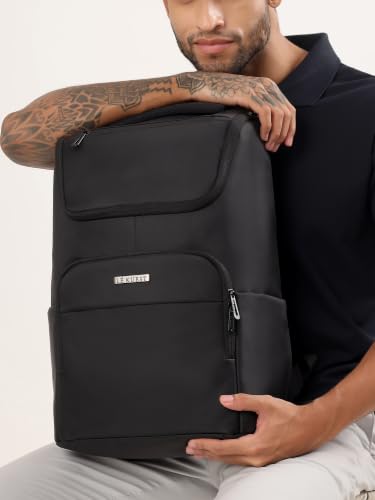 Image of LE KUEST Laptop Backpack | Unisex | Fits Laptop upto 16 Inch | Premium Water-Resistant Polyester | Built-in Trolley Strap | For office & Travel