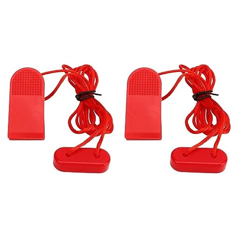 ZAWELIYO 2pcs Universal Treadmill Magnetic Lock, Strong Clip, Running Machine Key Fitness Magnet Key for Auto Replacement Treadmill Magnet Security Lock Red Cover