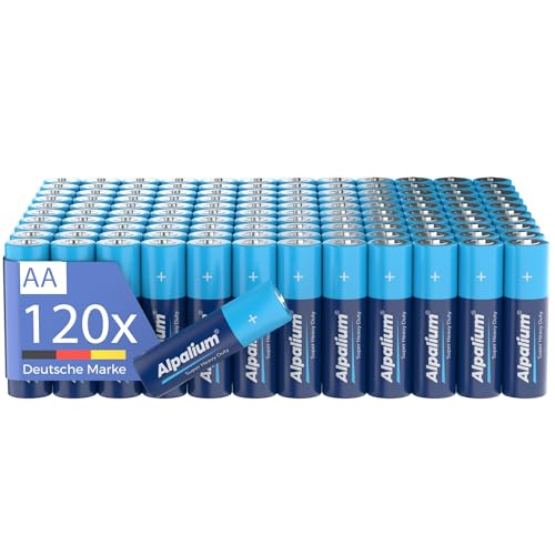 AA Batterien R6 Mignon 120er Pack Zink-Kohle Lange Lagerfähigkeit Cadmium- & quecksilberfrei umweltfreundlich verpackt Vorratspack Alpalium