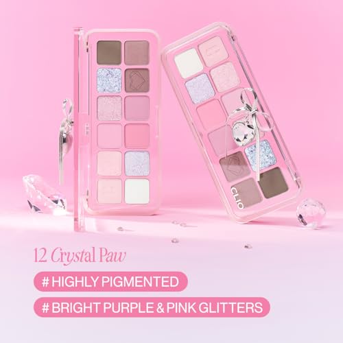 Image of CLIO Pro Eye Palette Air, 12-Color Matte & Shimmer Eye Shadow, Air-Fit Pigmented Buildable Color, Low Fallout, Cool Light Neutral Tone for Daily Makeup, Safe for Sensitive Eyes (12 CRYSTAL PAW)
