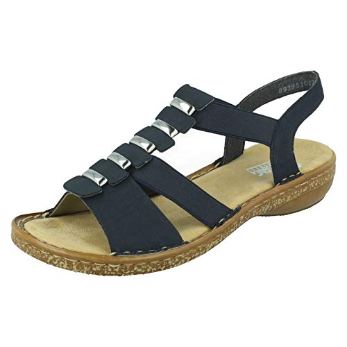 Price comparison product image Rieker Trim Womens Sling Back Sandals 6 UK Pacific