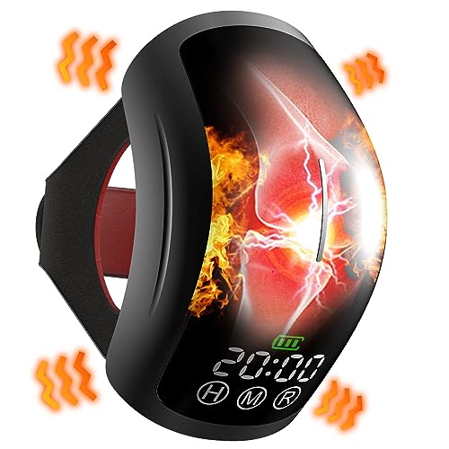 ikeener Masaje de rodilla, masaje de vibración inteligente del panel de control de pantalla táctil LED recargable y Termoterapia láser infrarroja, diseño ergonómico