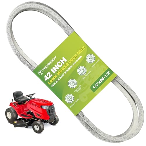 954-04060C 954-04060B Deck Belt for Troy Bilt Pony Bronco Cub Cadet LTX 1040 Craftsman T110 Huskee LT4200 MTD 42 inch Riding Lawn Mower, 954-04060 754-04060 Aramid Deck Belt, 96.5 x 1/2'