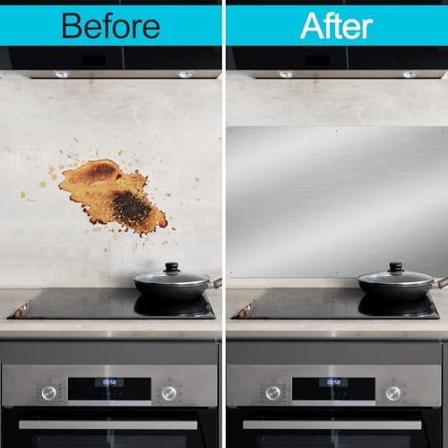 32" x 30" Thicken Heavy Range Hoods Stainless Steel Backsplash,Panel Splatter Guard for Stovetop,6 Pre Drilled Holes for Easy Installation,Keep the Walls Clean, Bright and Beautiful (32" x 30") - 4