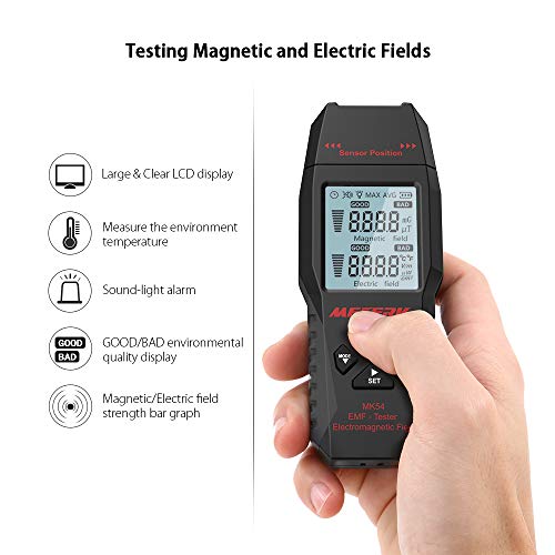 Andoer MK54 EMF Tester Handheld Mini LCD Digital EMF Detector Eletromagnético Campo Radiation Tester