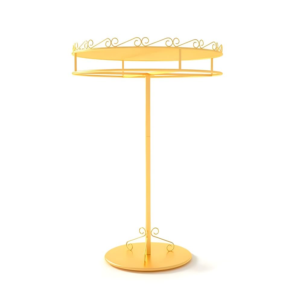 JKJZSALJ ?360°Rotatable Round Garment Rack, Portable Retail Store Metal Clothes Rack, Freestanding Clothing Standing Display Rack, For Shopping Malls Bedrooms,Gold,100x135cm/39.4x53.1in