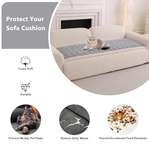 Non Slip Fuzzy Dog Couch Cover Washable Sofa Covers for Pets, 27.6"x70.9" - image 3