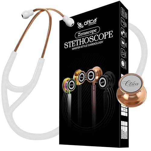 Image of OTICA Copper Finish Master-Style Cardiology Stethoscope - Premium Acoustic Performance, Durable Design, Ideal for Doctors, Nurses, EMTs, Medical Students (White)