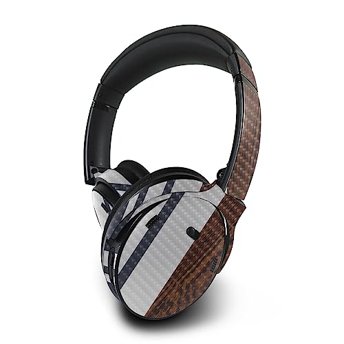 Image of MightySkins Carbon Fiber Skin Compatible with Bose QuietComfort 45 Headphones Wood Formal | Protective, Durable Textured Carbon Fiber Finish | Easy to Apply | Made in The USA