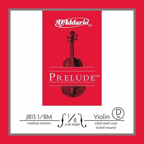 Corde ré violon 1/8 D'Addario Prelude J813 tension medium durabilité