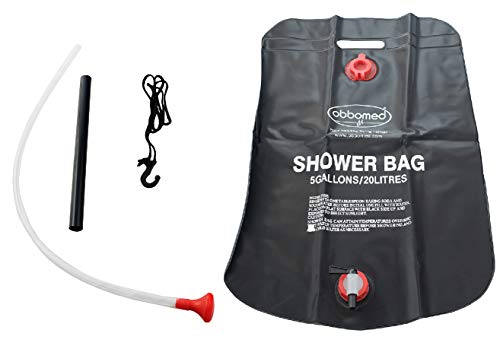 Obbomed® Hb-4020 5 Gallons / 20 Liters Portable Solar Shower Bedside Bag To Be Hanged On Bedpost Or Iv Pole, Sun Heating Water Container For Easy And Safe Bathing For Shampooing, Caretakers, Pvc, 1Pce #TOP2