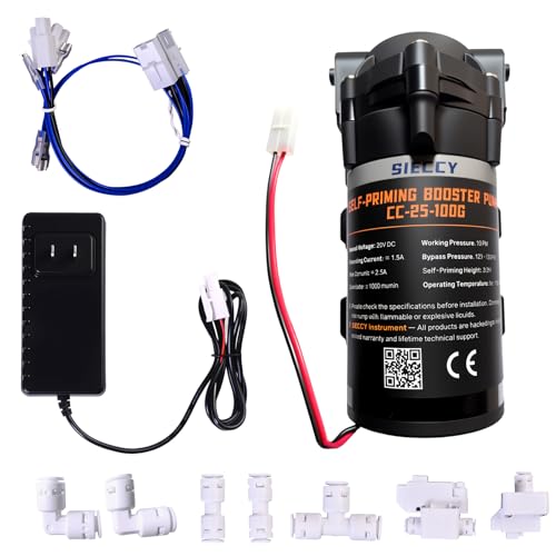 SIECCY RO Booster Pump 24V Self Priming Pump for 100 GPD RO System
