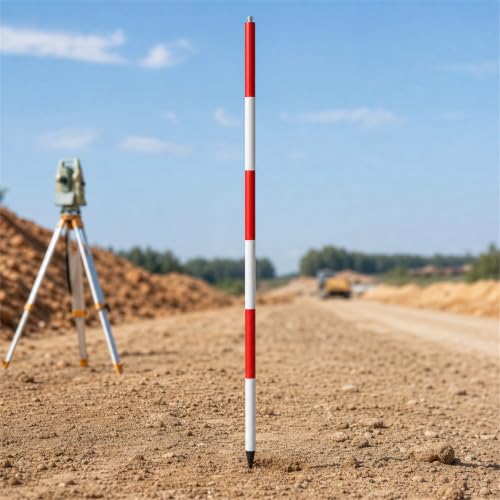 Varilla de centrado para topografía con poste de aluminio segmentado y ligero 2