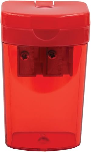 Treeline Plastic Sharpener with Cap 12-Piece Set, Red
