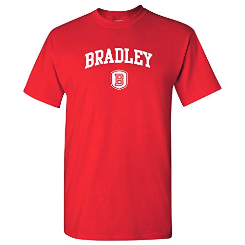 UGP Campus Apparel - AS03 - Bradley University Braves Arch Logo T-Shirt - Medium - Red