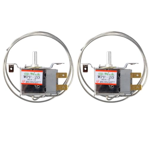 YXQ 2Pcs Mini Fridge Thermostat WPF-20 Universal 2 Pin Temperature Controllers AC 220V-250V 6A 60HZ Freezer Refrigerator Thermostat Compatible with WPF16 and WPF18