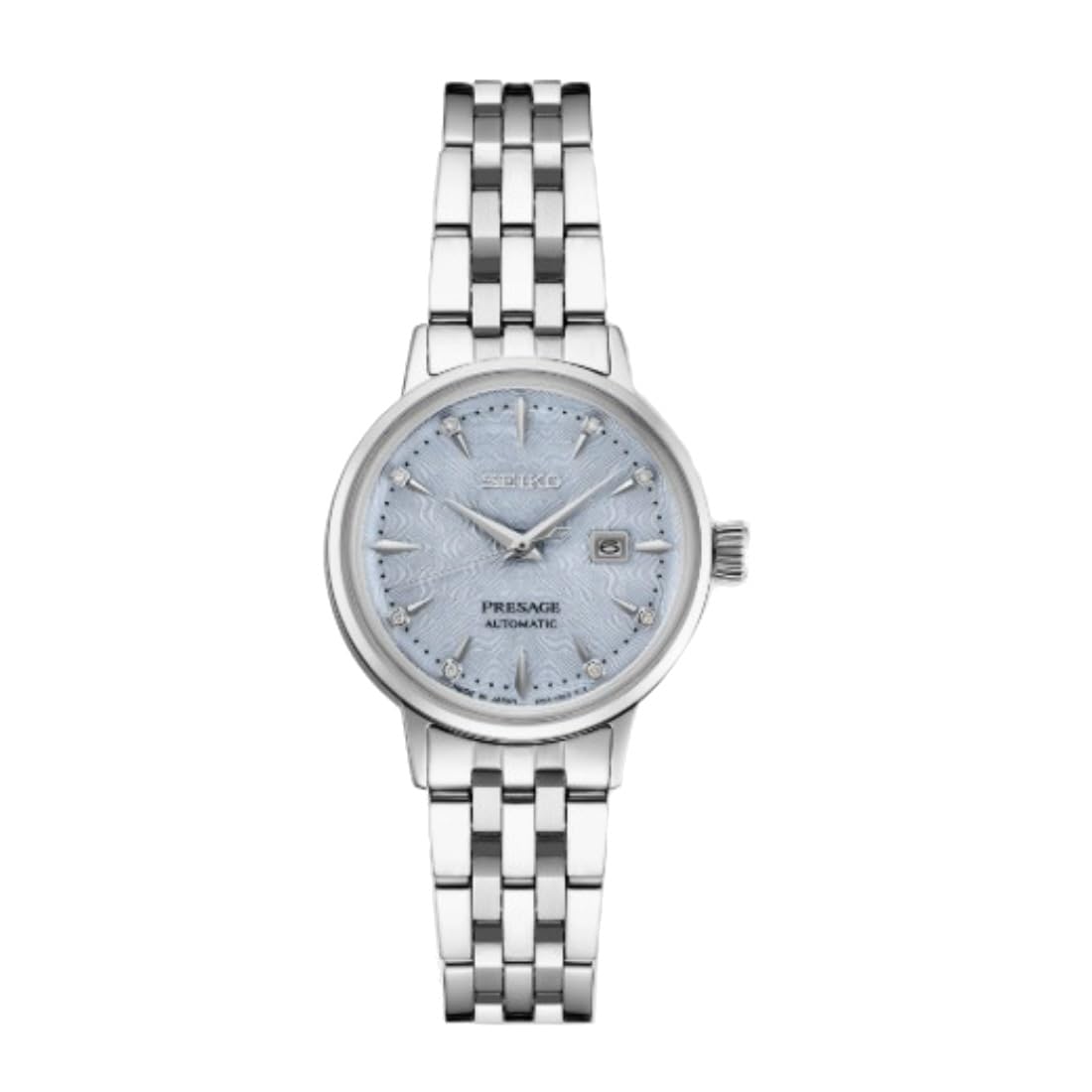 Ladies Presage Automatic Light Blue dial Silver Bracelet Watch SRE007