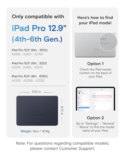 Image of MOFT Dynamic Folio Case for iPad Pro 12.9-inch (6th /5th /4th Generation, 2022 /2021 /2020), Silm Magnetic Stand Case with 20+ Viewing Angles, Auto Wake /Sleep, Ultra Thin, Navy Blue