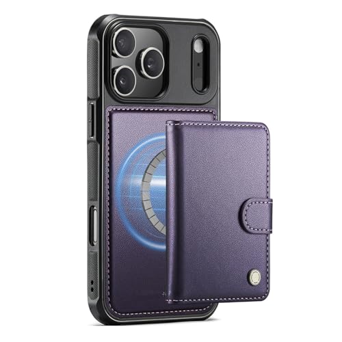 Coque iPhone 17 portefeuille rose avec porte-carte amovible pour vos sorties quotidiennes