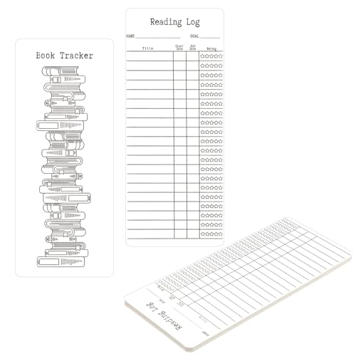 Molain 12pcs Reading List Bookmark, Book Tracker Blank Bookmark Reading