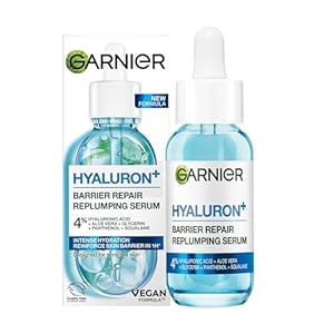 Garnier SkinActive Hyaluronic Acid Super Serum, Replumps & Hydrates, Strengthens Skin Barrier, With 3% Hyaluronic Acid, Aloe Vera & Glycerin, 30ml